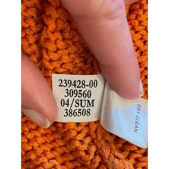 VTG Banana Republic Dark Orange Silk Textured Knit Long Sleeve Sweater, M - Picture 7 of 11